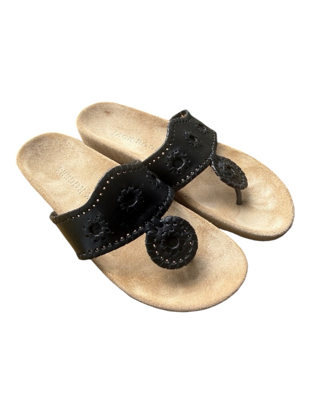 Jack Rogers Original Palm Beach Thong Sandal Black Size 6